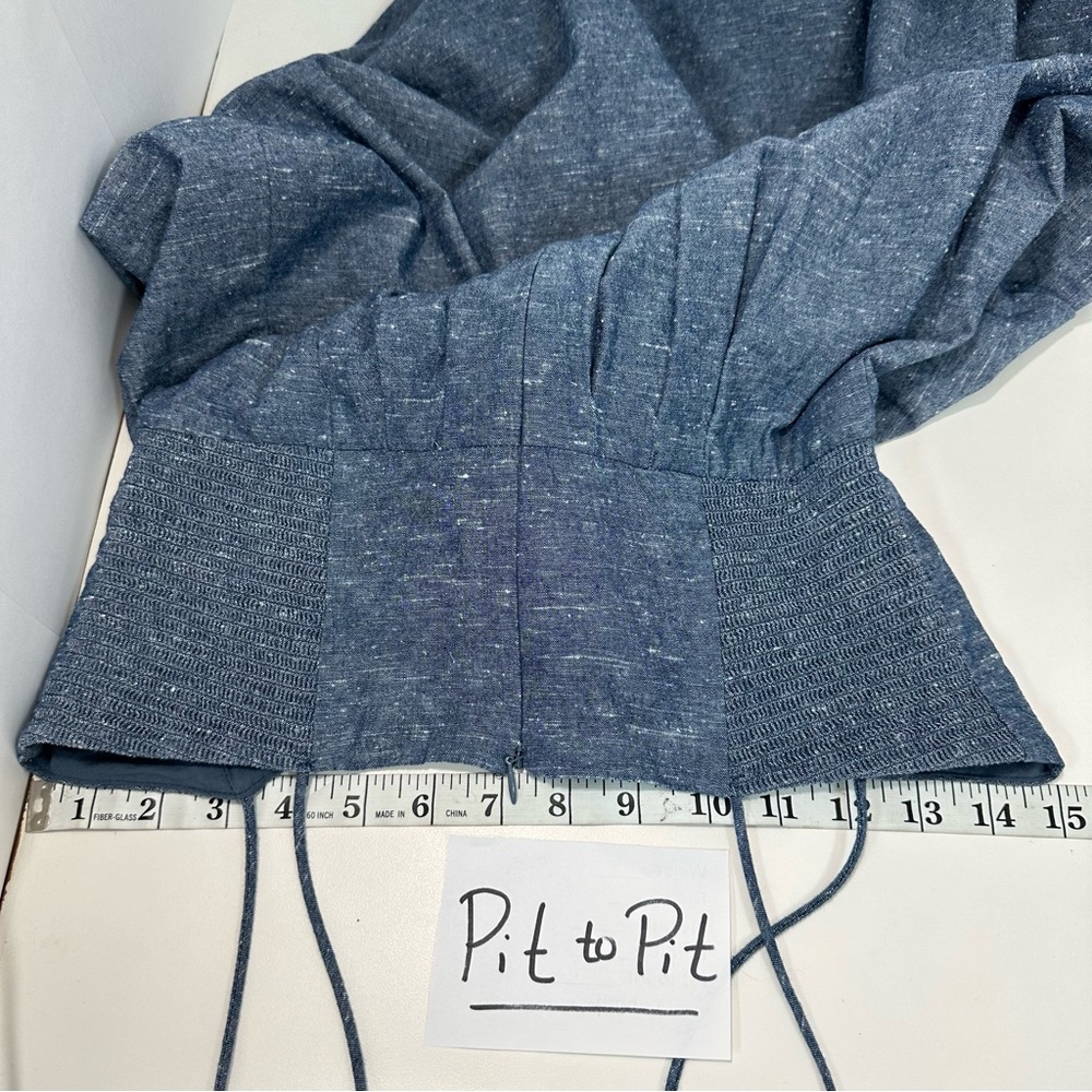 MADEWELL Cami babydoll Dress Straps Zip Pleated Stretch Panels Bow Sz 0 - Picture 8 of 11